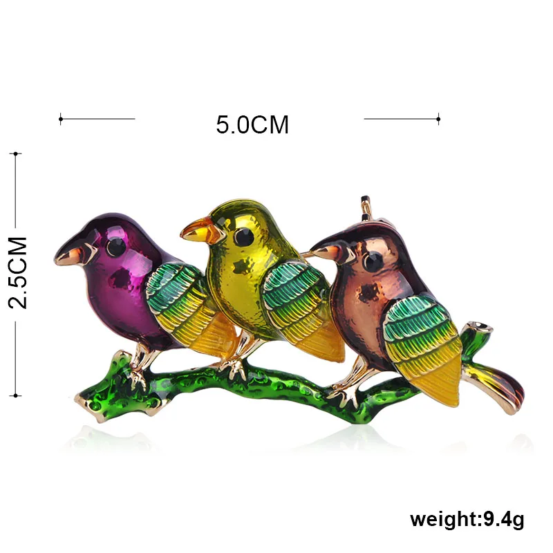 Брошь в форме милой птички Funmor эмалированная булавка животного для женщин и