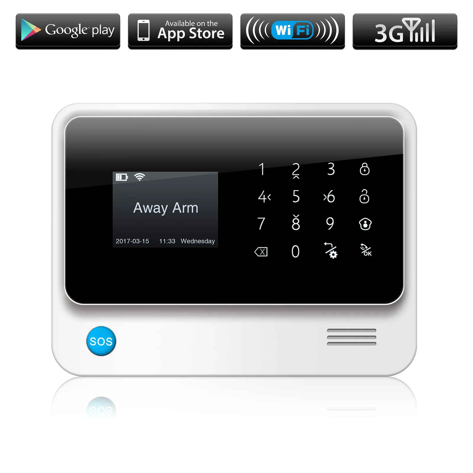 FUERS 3GG90B 433 МГц беспроводной 2 4G WiFi GSM GPRS SMS домашняя система охранной сигнализации IOS