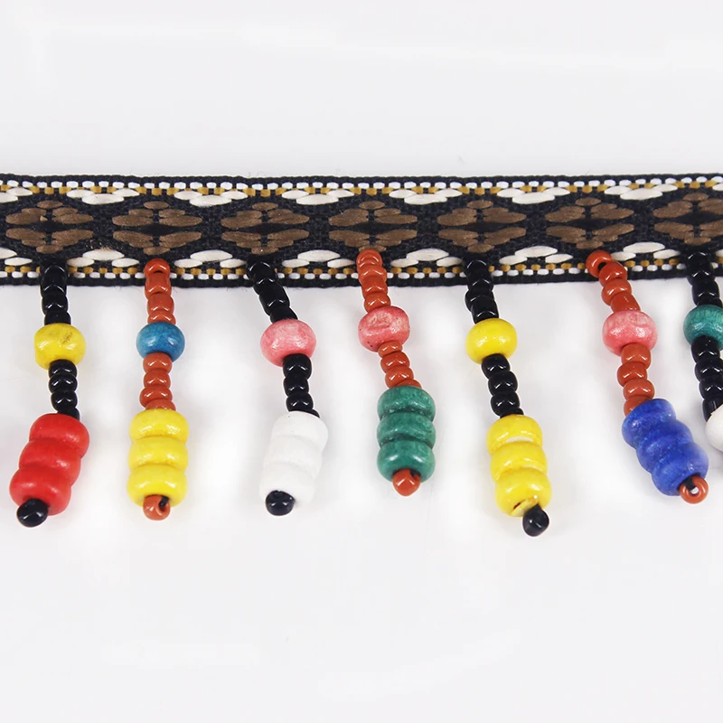 10 ярдов бисером кисточкой бахрома отделка Кружева Лента ленты кружева ткань