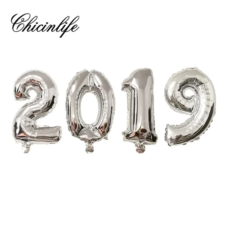 Chicinlife 4 шт. розовое золото 16 дюймов номер &quot2019&quot фольга баннер из воздушных шаров