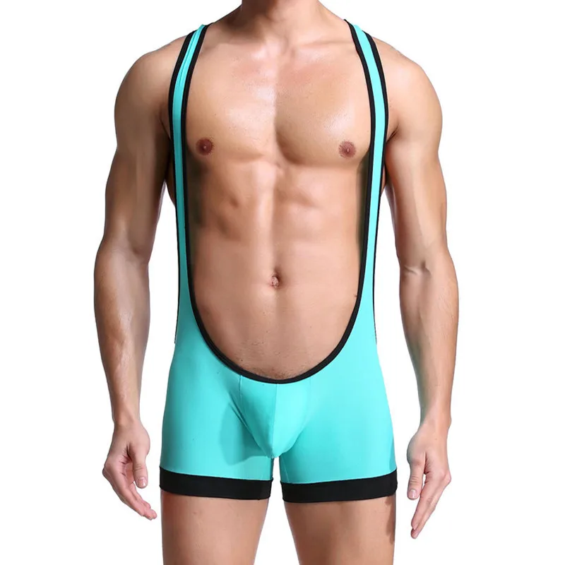 Men undershirts JumpSuit One-Piece Suits Smoothly Wrestling Singlet Breathable BodySuit Exotic Super Soft Spandex Undershirt