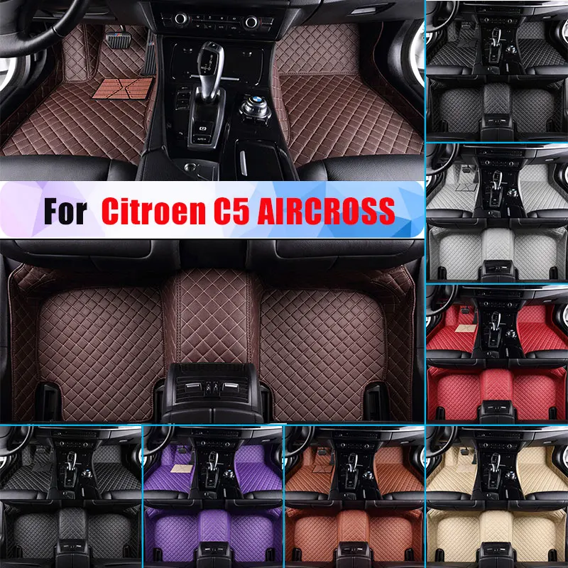 Водонепроницаемые автомобильные коврики для Citroen C5 AIRCROSS, всесезонный Автомобильный Ковер, подкладка из искусственной кожи, полностью окруженная