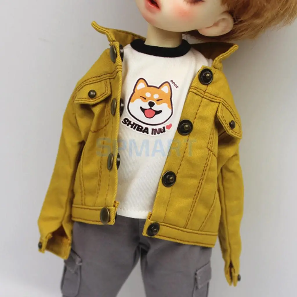 Модное джинсовое пальто куртка с длинными рукавами для 1/6 BJD AOD как YOSD Dollfie Кукла аксессуар