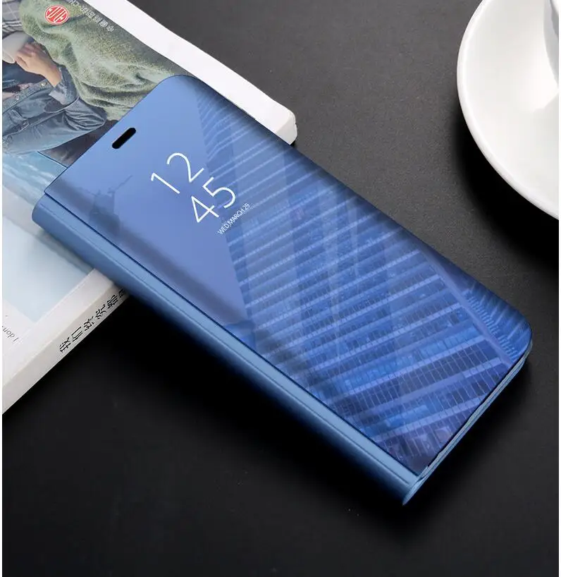 Для huawei P20 p20pro p20lite интеллектуальная зеркальная крышка с гальваническим покрытием вертикальный кронштейн защитная крышка