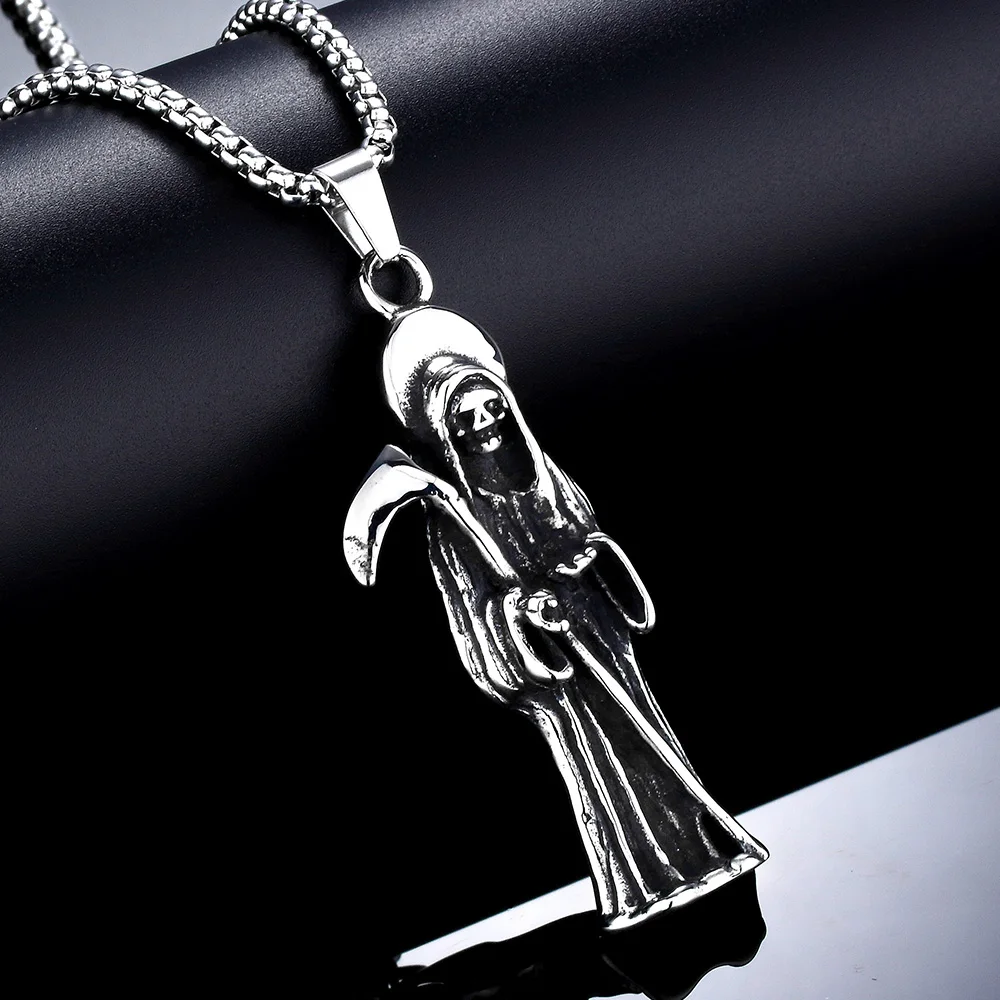 VPK hot selling with sickle skull pendant man death titanium steel men's Gothic Punk for man's gift | Украшения и