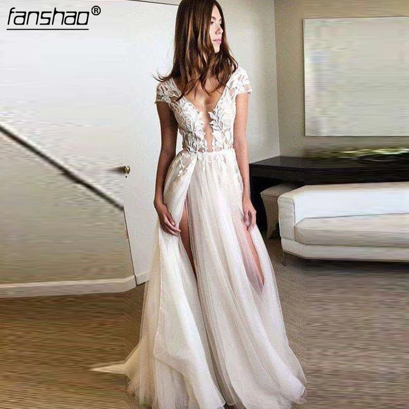 

Beach Wedding Dresses White Ivory Bridal Gowns Custom Made Tiered Tulle Wedding Dress Plus Size