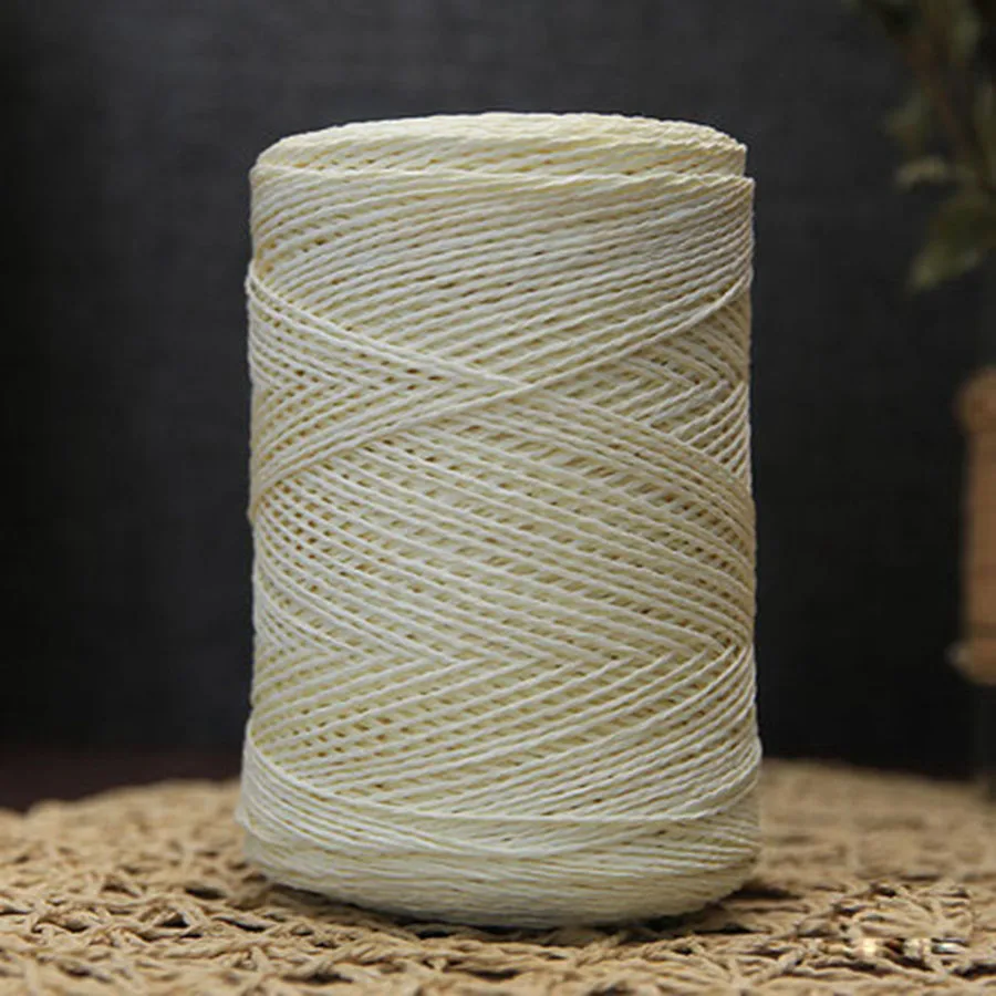 milk white 500 г/рулон пряжа из рафии, ручная вязка, бумажная соломенная веревка, пряжа для вязания, пряжа для ручной работы, летняя шляпа, материал, поставщик - Цвет: milk white