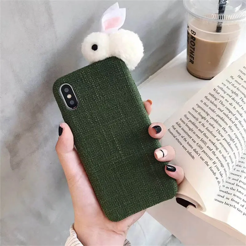 Одноцветное белье кролик кукла чехол для телефона iphone XR XS Max X 8 7 6 6s Plus Модный