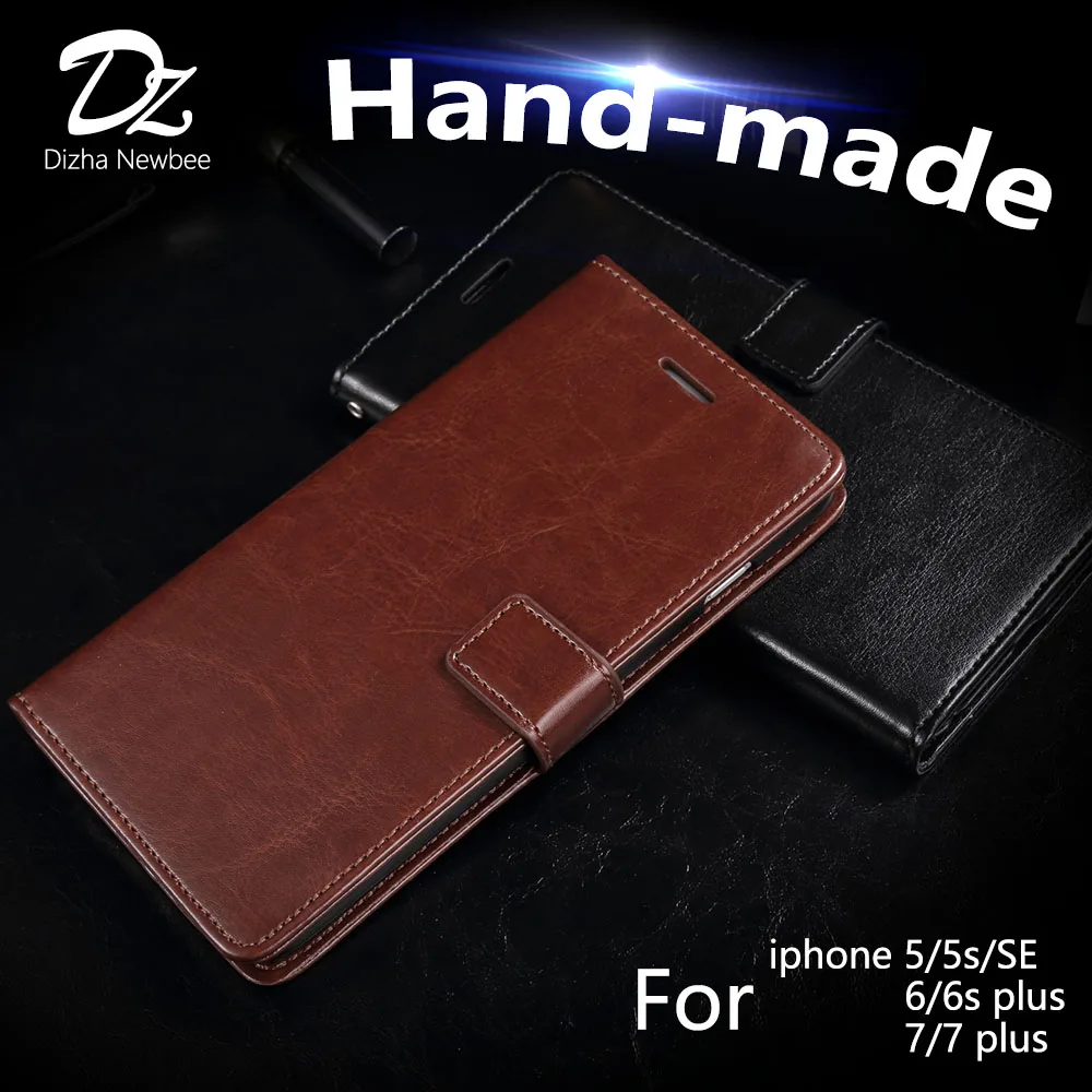 Чехол ручной работы для iphone 7 Plus кожаный чехол книжка 6 6s Роскошный 5 с подставкой