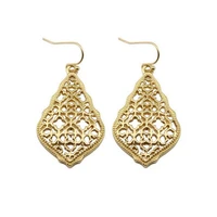 trendy gold filigree moroccan hollow out hook statement dangle earrings luxury party fashion jewelry for women