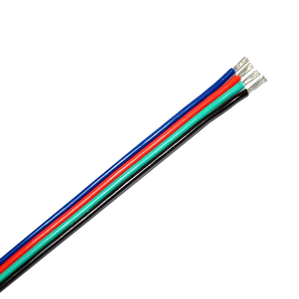 10 м электрические провода кабеля 22 AWG 4pin удлинитель провода кабель UL1007 нити луженая медная проволока для RGB Led полосы 3528 5050