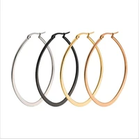 shi22 316 l stainless steel 30mm 60mm ellipse shape hoop earrings vacuum plating no easy fade allergy free many size color