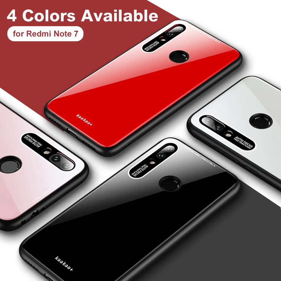 Redmi 7 Leica Lens Tempered Glass Case For Xiaomi Note Luxury Glitter Silicone TPU Frame Hard Full Back for | Мобильные телефоны и