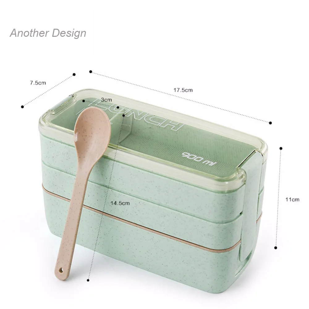 900ml Japan Style Lunch box 3 layers bento dinnerware sets seperate Food Container Microwave safe fruit salad | Дом и сад
