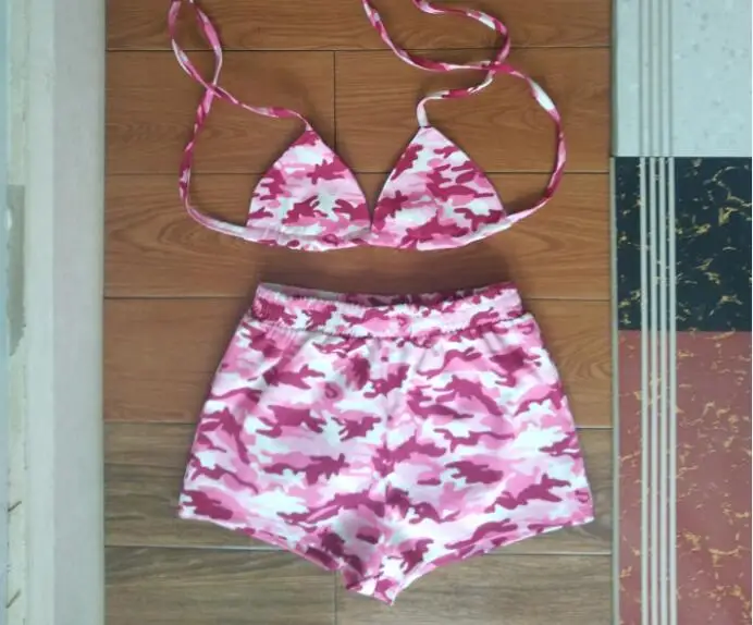 Сексуальный Камуфляжный комплект из двух предметов летние камуфляжные