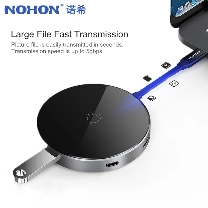 USB-концентратор Nohon USB Type-C 80 Вт 7 в 1 HDMI Thunderbolt 3 | Мобильные телефоны и аксессуары