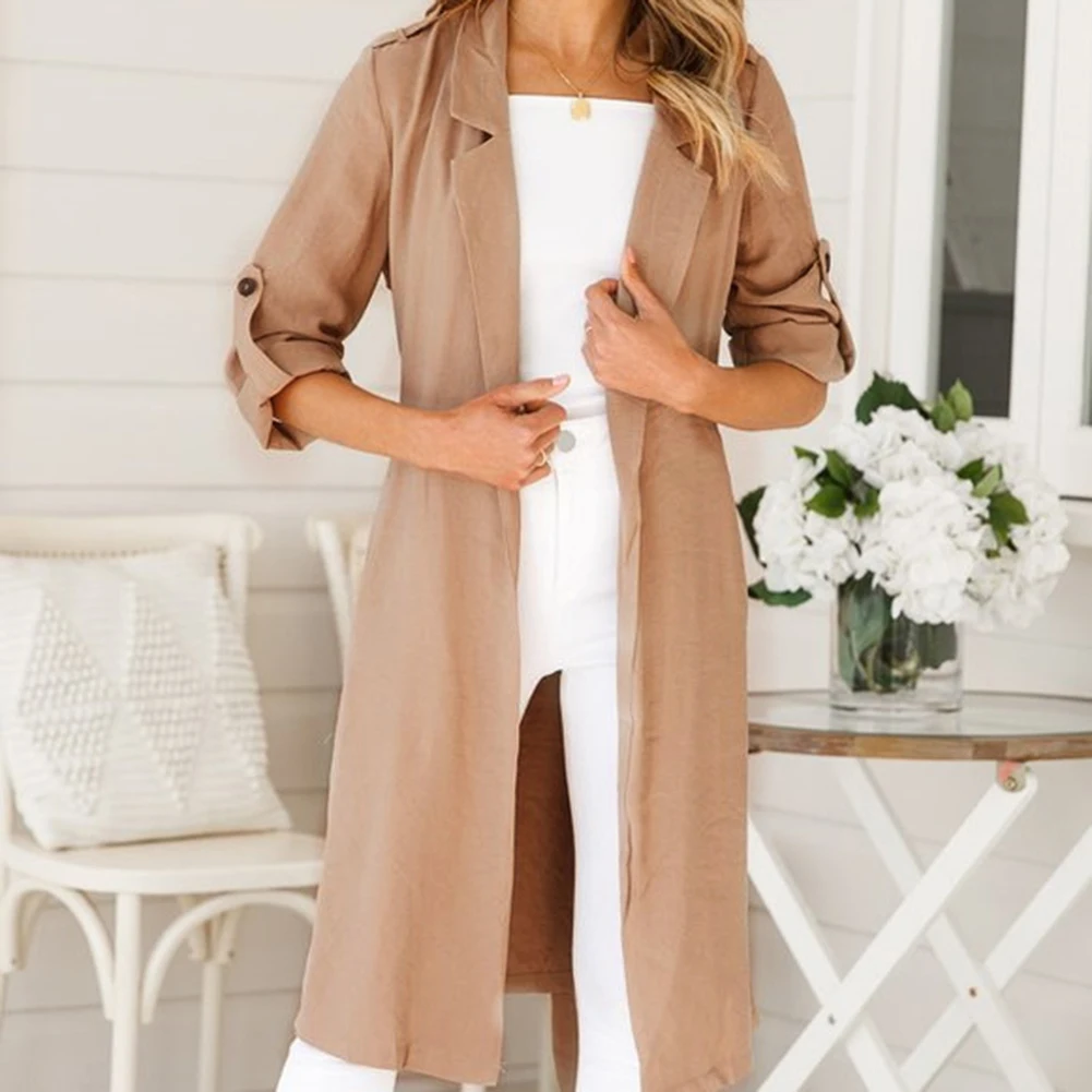 Модная однотонная женская повседневная куртка с длинными рукавами сезон