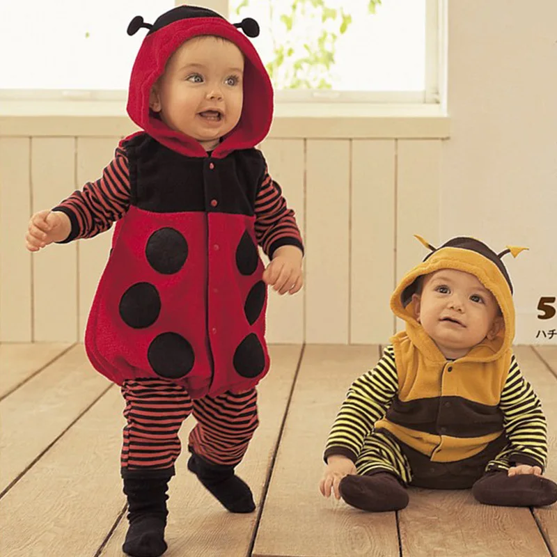2014 New Lovely Ladybug Bee Animal Style Baby Rompers Clothing Fleece Jumpsuit Autumn Winter | Детская одежда и обувь