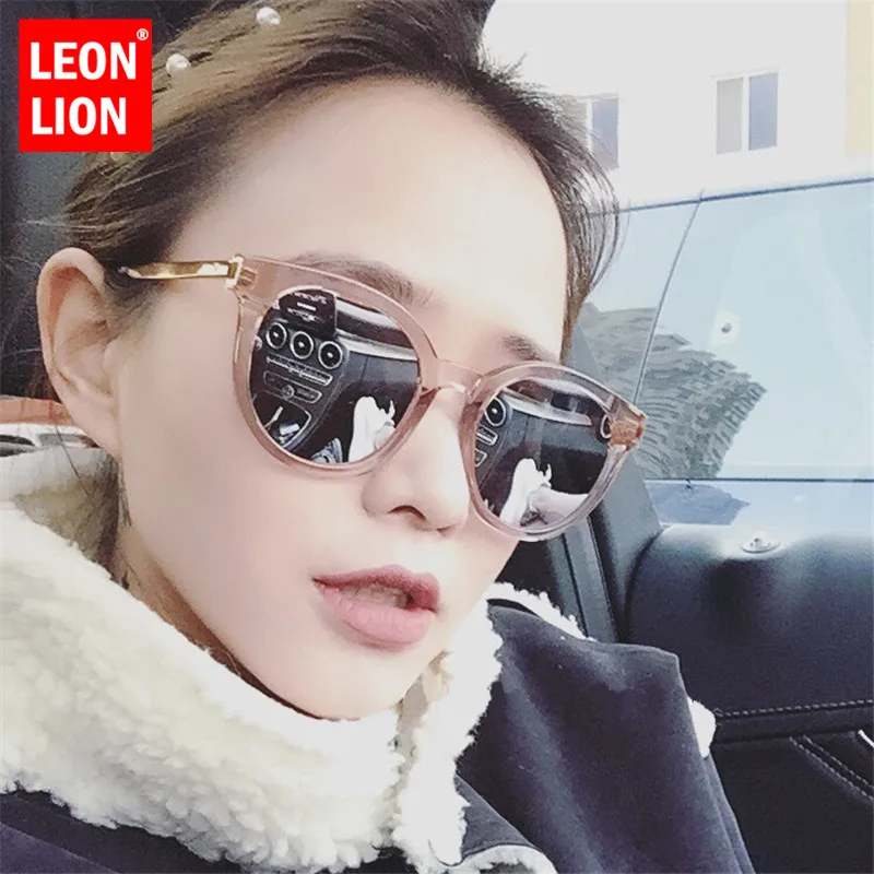 LeonLion, круглая оправа, зеркальные солнцезащитные очки для женщин, винтажные, классические, цветные, солнцезащитные очки, для покупок, путешествий, UV400, Lunette De Soleil Femme