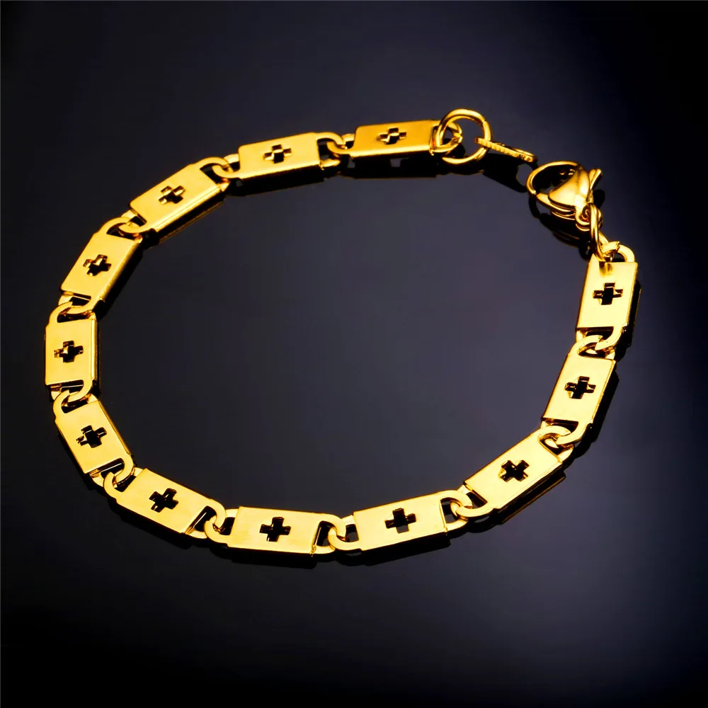 U7 Новые Ювелирные наборы мужские модные ювелирные изделия Модные 4 размера крест