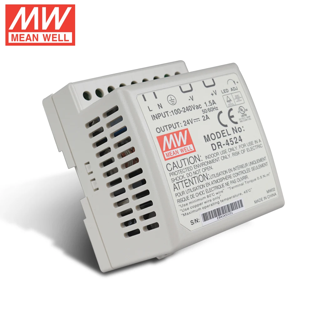 Подлинный тайваньская компания Mean Well импульсный источник питания DR 4524 45 Вт 24V2A