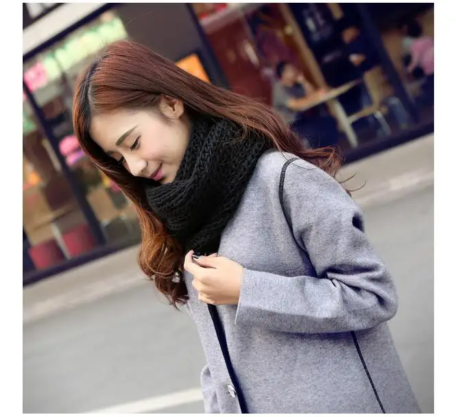

Autumn and winter knitted wool warm scarf solid color wool knit collar Hedge scarfs lady scarf wholesales