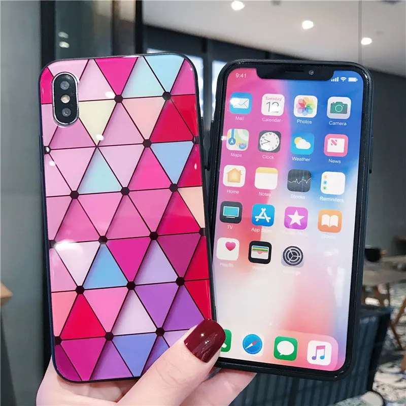 Hyun Mai Lingge Ультратонкий белый стеклянный чехол для Apple iPhone 6 7 8 6S 6SPlus 7Plus 8Plus X XS XR