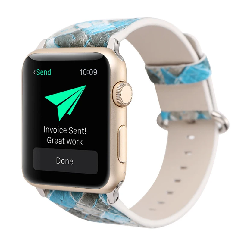 Многоцветная Бриллиантовая решетка узорная лента для Apple Watch 38 мм 42 кожаный