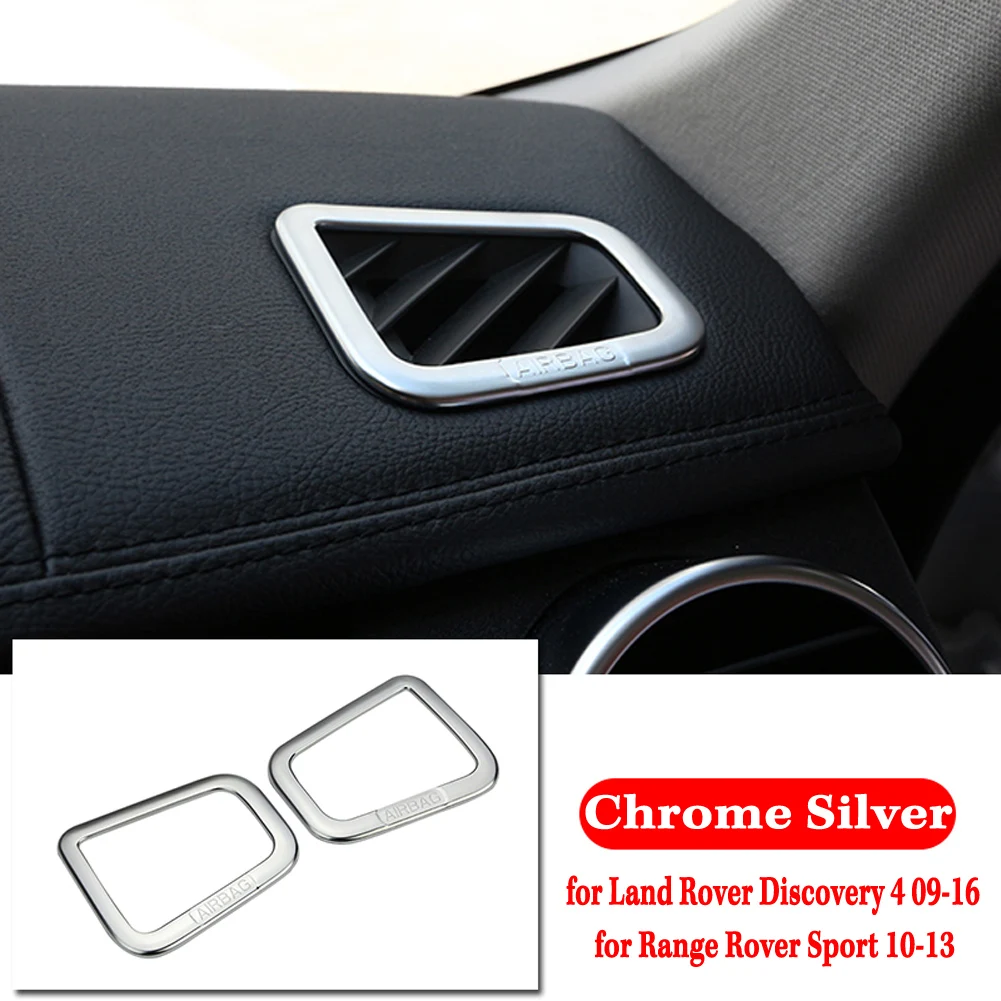 Chrome Silver Для Ленд Ровер Дискавери 4 LR4 ABS хромированный автомобильный Кондиционер для приборной панели вентиляционное отверстие рамка Крышка Накладка для Range Rover Sport L320 - Название цвета: Chrome Silver