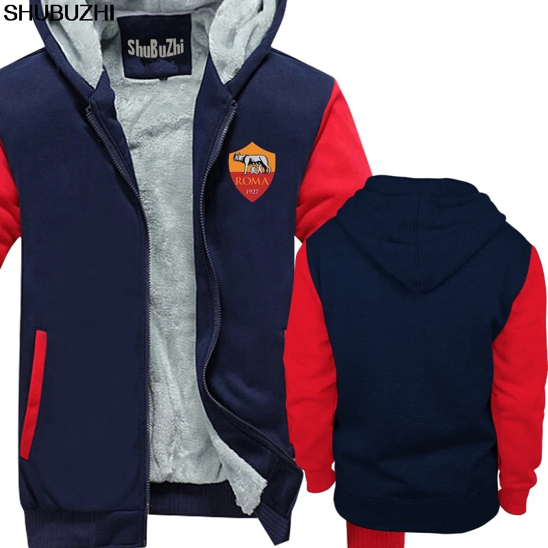 A.S. Roma i Giallorossi Italy Italia Serie A Footballer Soccerer hoodie модный бренд shubuzhi новое черное теплое пальто sbz1270 - Цвет: navy red