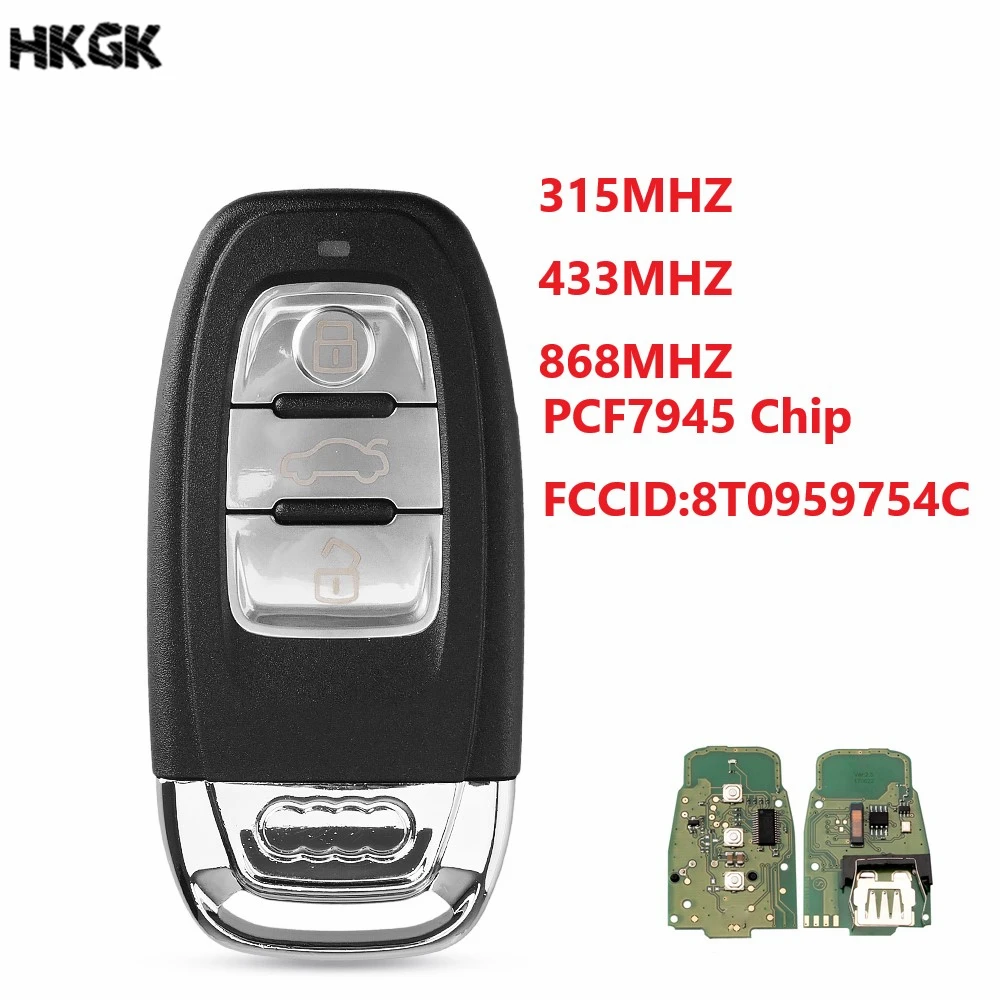Ретранслятор с 3 кнопками для AUDI Q5 A4L A5 A6 2009-2012 PCF7945 315 МГц/433 МГц/868 МГц | Автомобили и