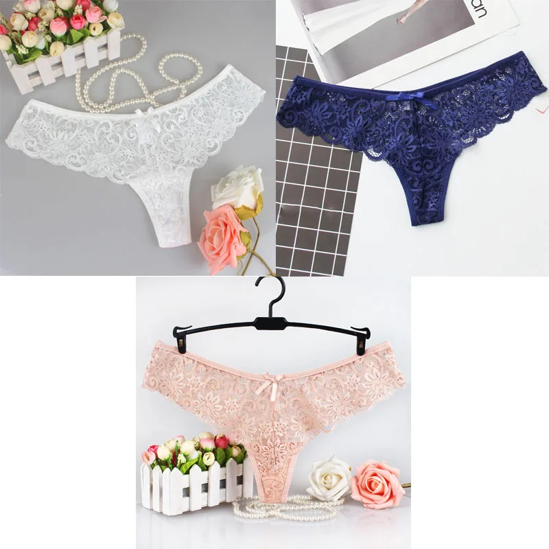 white blue skin TEXIWAS, 3 шт./лот, женские трусики, кружевные стринги, трусики, стринги, сексуальное нижнее белье, женское прозрачное дышащее белье - Цвет: white blue skin