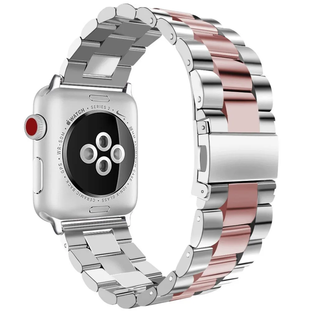Однотонные Нержавеющая сталь наручных часов iWatch, Ремешок Браслет для наручных часов Apple Watch, версия 1, 2, 3, 42 мм, 38 мм, версия металлический ремешок для наручных часов Iwatch, 4/5 40 мм 44 мм