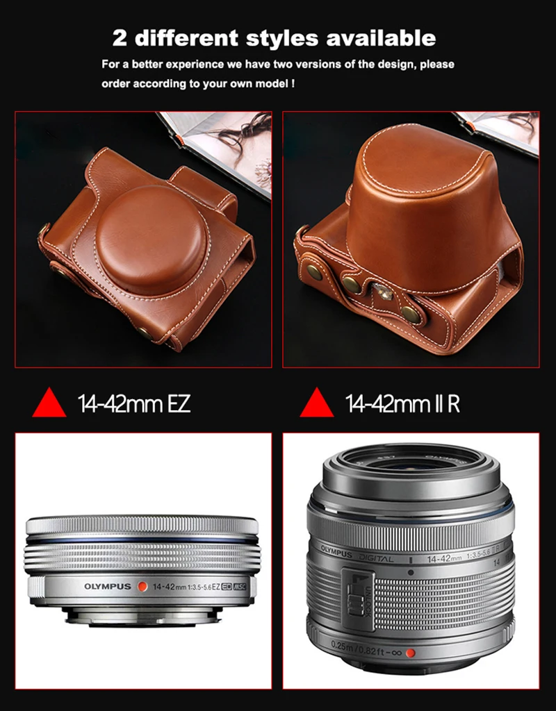 Из искусственной кожи Камера чехол сумка для цифровой камеры Olympus OM-D E-M10 EM10 Mark II III E-M5 EM5 II E-PL5 E-PL6 E-PL7 E-PL8 EPL5 EPL6 EPL7 EPL8