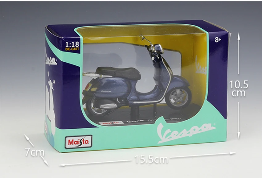 MAISTO 1:18 Vespa Granturismo(2003) литой мотоцикл из сплава модель гибкие вращающиеся колеса игрушки для детей Подарки Игрушка коллекция