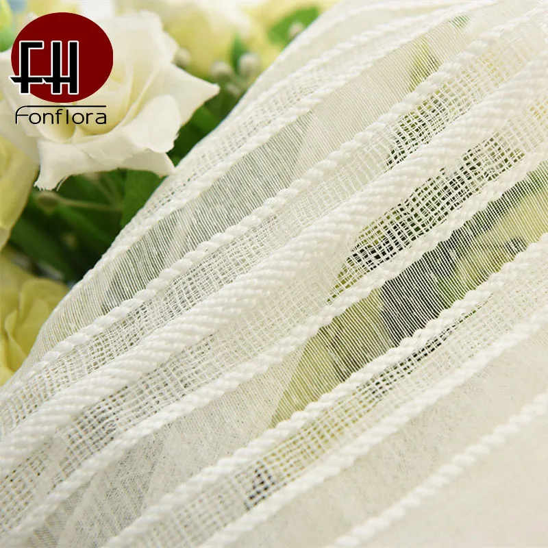 

Фонфлора тюль белый полосатый