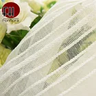 Белый тюль, занавески для гостиной, спальни, тканевые прозрачные Занавески, вертикальные полосы, ажурная вуаль, свадебный фон