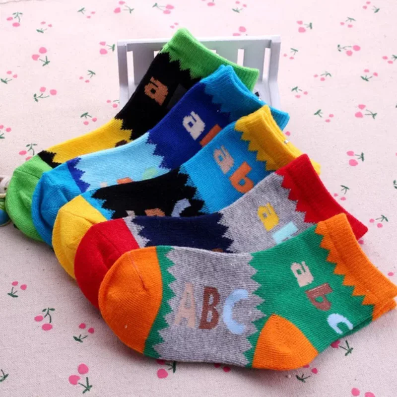 5 пар/лот детские носки коллекция 2017 года весенне-летние хлопковые с буквенным