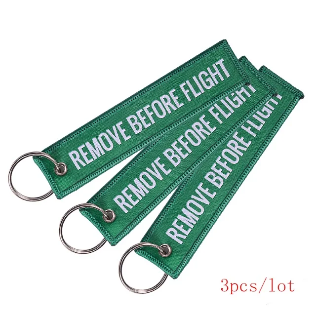 3pcs Remove Before Flight Jacqurad Плетеный брелок для авиации подарки ткань ярлык для ключей индивидуальный брелок Модные украшения sleutelhanger - Цвет: 3pcs