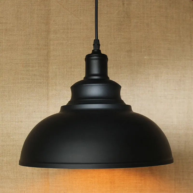 

AC100-240V Black Metal Lampshade Classics Retro Industrial Rustic Pendant Lamp For Kitchen / Diningroom / Store E27