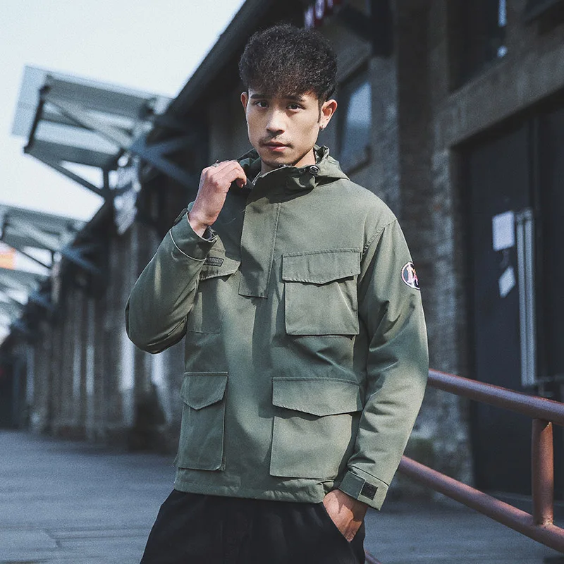 Западная Стильный Safari Стиль Лоскутная пуловер Для мужчин куртка с капюшоном хип