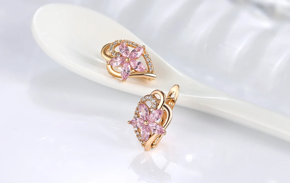 ORSA JEWELS роскошные золотые женские серьги-гвоздики 4 цвета в форме цветка AAA кубический циркон доступны вечерние ювелирные изделия OME57