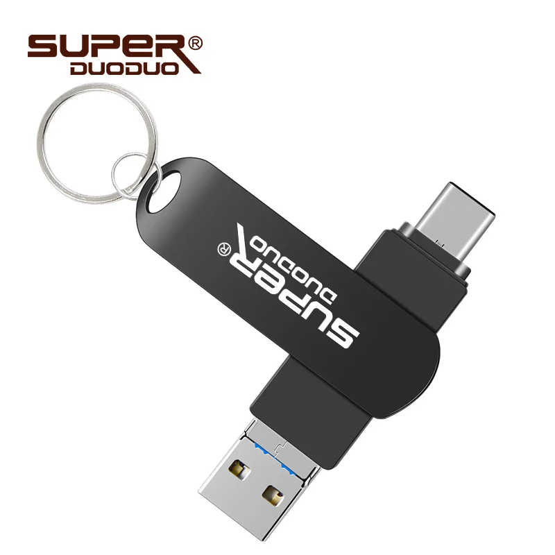 gray Водонепроницаемый usb флеш-накопитель, флеш-накопитель 128 ГБ, 64 ГБ, флеш-диск для iphone/ipad 3 в 1, карта памяти 8 ГБ, 16 ГБ, 32 ГБ, флешка для type-C - Цвет: gray
