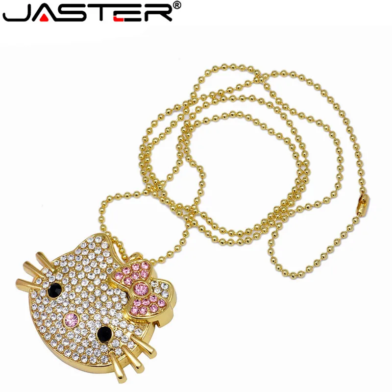 JASTER USB 2,0 4 ГБ 8 ГБ 16 ГБ 32 ГБ 64 ГБ флеш-накопитель hello kitty KT Cat креативный подарок влюбленным Usb флеш-накопитель Флешка карта памяти