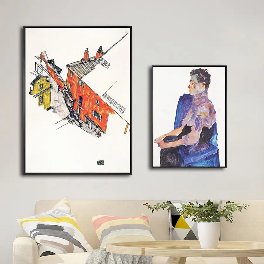 Home Decoration Print Canvas Wall Art Picture for Living Room Poster Paintings Oil Unframed Drawings Austrian Egon Schiele | Дом и сад
