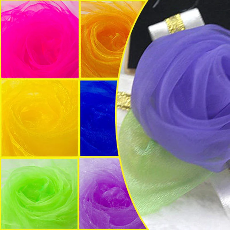 0 75 м * 20 ткань органзы для украшения свадьбы блестящая органза | Дом и сад