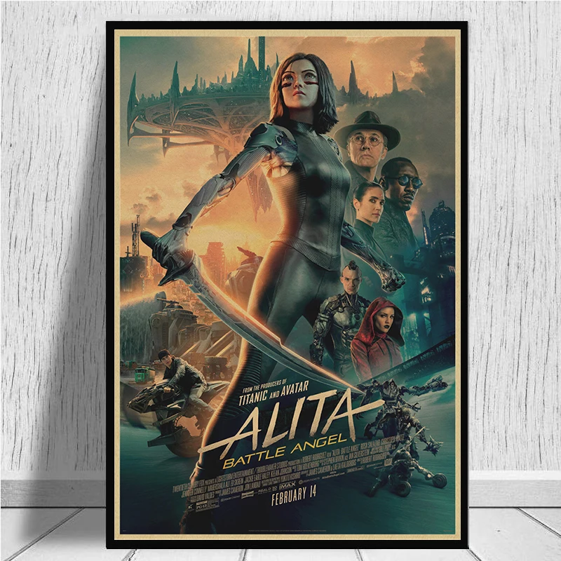 Научная фантастика Alita: Боевая искусственная крафт-бумага с принтами четкое