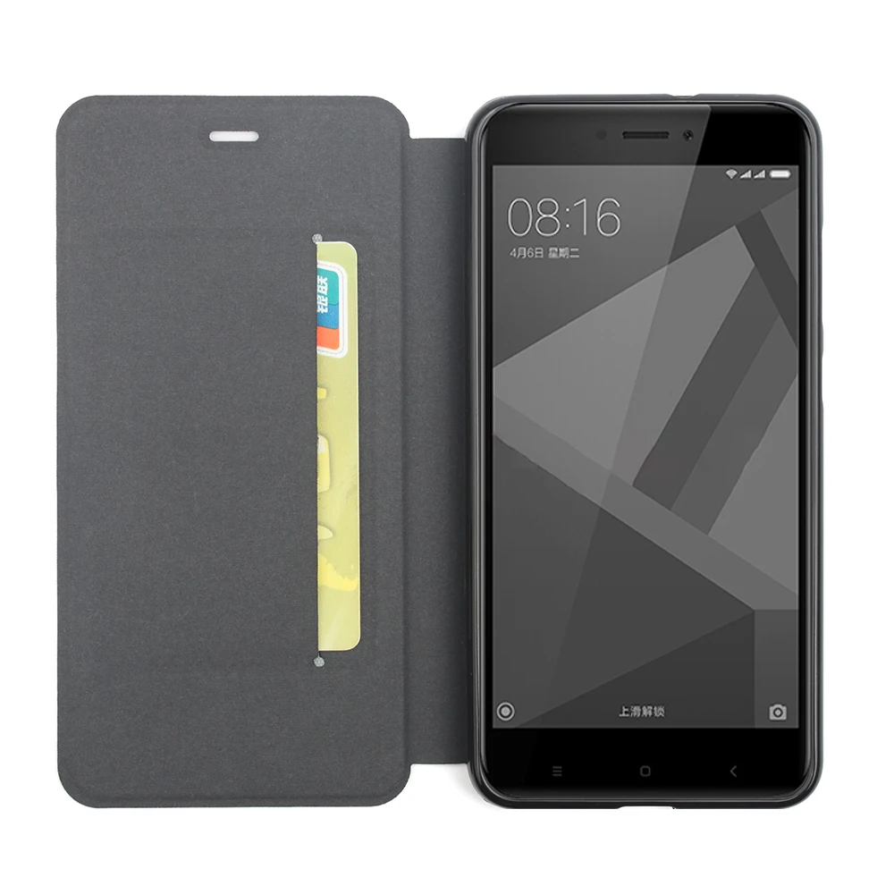 Оригинальный кожаный чехол высокого качества для Xiaomi Redmi 4X флип-чехол Модный Funda