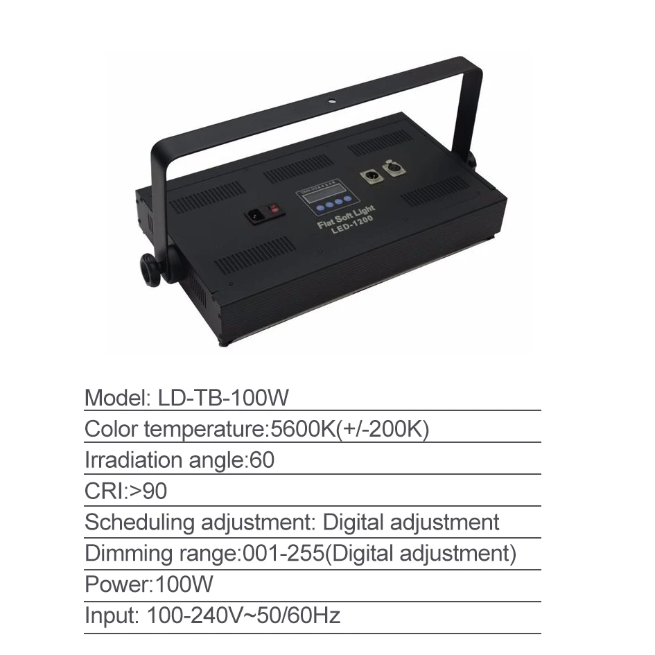 5600K 100W Панель светодиодный светильник с DMX 512 цифры затемнения ing опорное