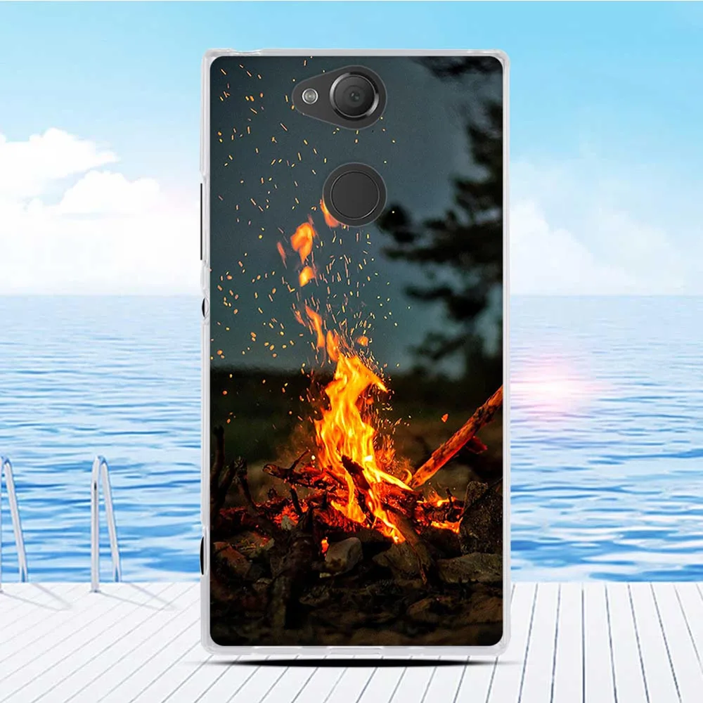 Тпу силиконовый чехол для Sony Xperia XA2 мягкий с 3d-рисунком двойной чехол-бампер |